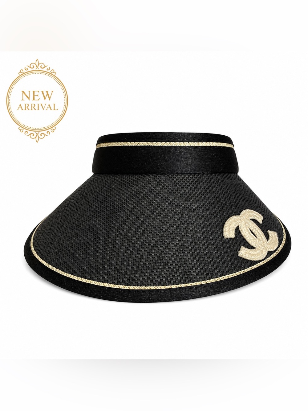🖤 Women’s Straw Sun Visor – Black 🖤
✨ Elegant • Timeless • Luxury Resort Style